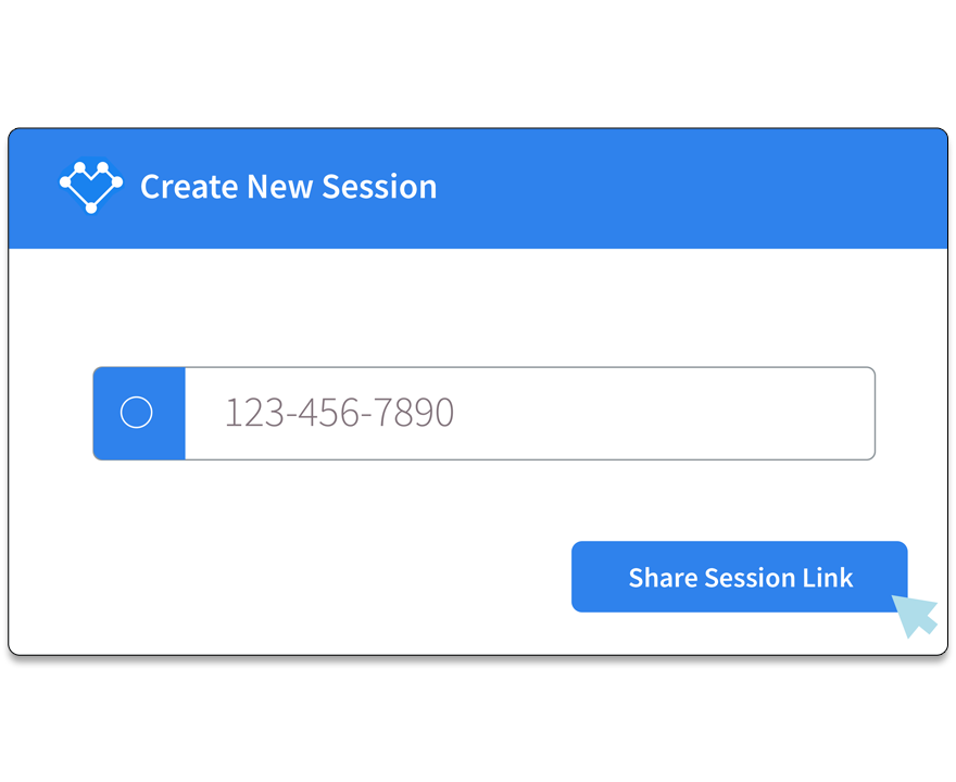 Healthcare provider sharing ChekMe AI session link with patient