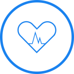 Heart pulse icon representing patient testimonial for ChekMe AI